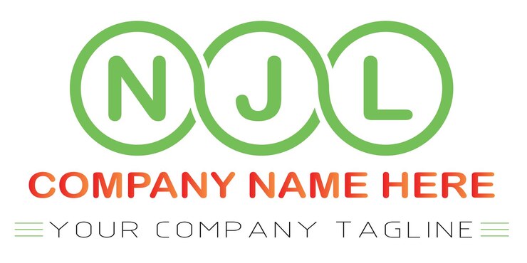 Vector diseño de las letras del logotipo de njl