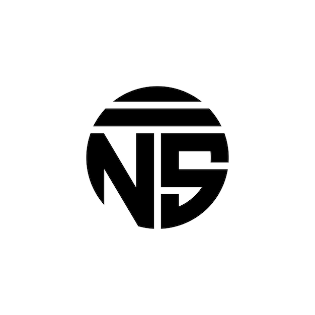 Diseño de letras del logotipo NS arte vectorial