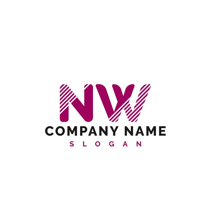 Vector diseño de letras del logotipo nw diseño de letras del logotipo nw vector ilustración vector
