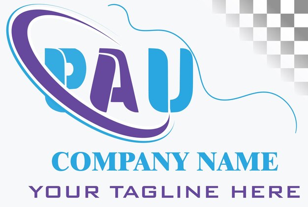 Vector diseño de las letras del logotipo pau