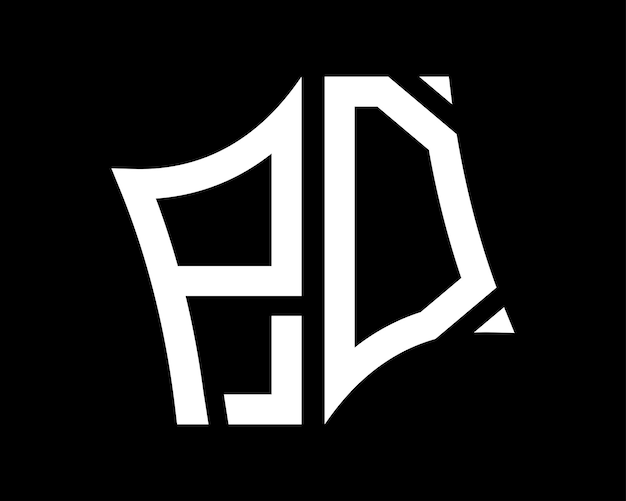 Diseño de letras del logotipo PD arte vectorial