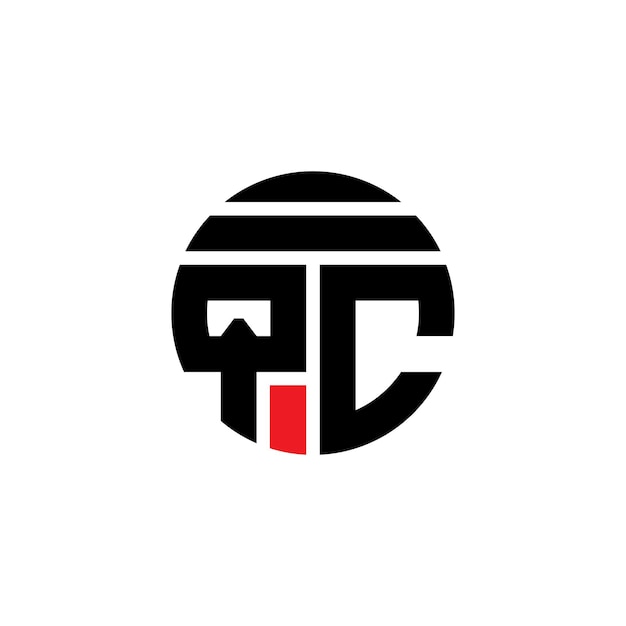 Diseño de letras del logotipo QC arte vectorial