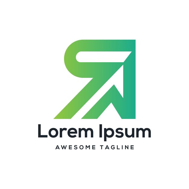 Diseño de las letras del logotipo R Vectores libres