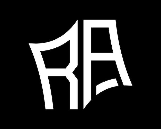Diseño de letras del logotipo RA arte vectorial