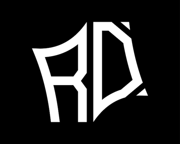 Diseño de letras del logotipo RD arte vectorial