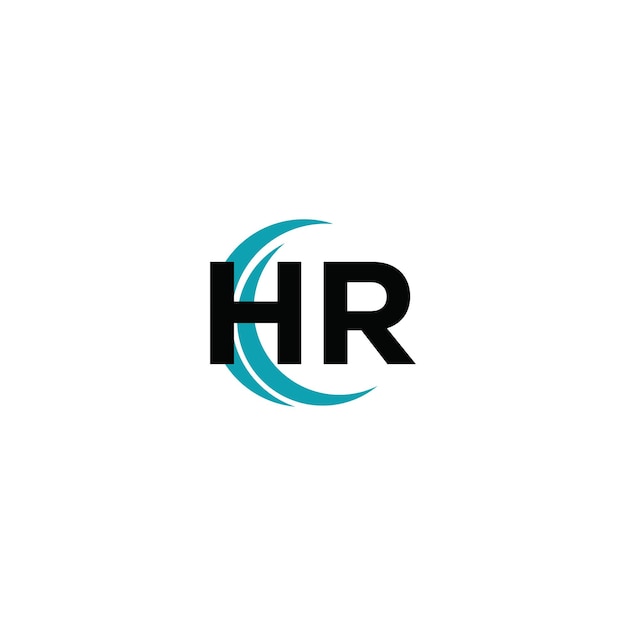 Diseño de letras de logotipo de recursos humanos Modelo vectorial de monograma de negocio de recursos humanos y bienes raíces