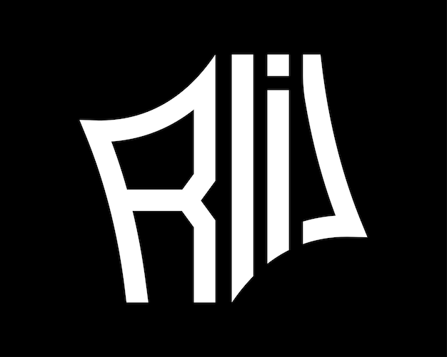 Diseño de letras del logotipo de RI arte vectorial