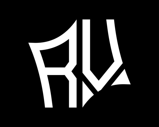 diseño de letras del logotipo RV arte vectorial