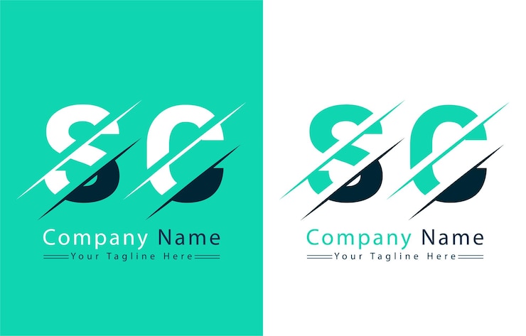 Vector diseño de letras del logotipo sc plantilla ilustración del logotipo vectorial