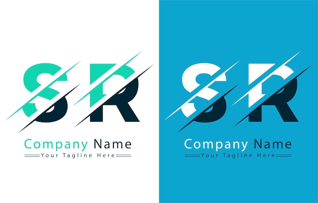 Diseño de letras del logotipo SR plantilla Ilustración del logotipo vectorial