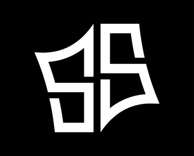 Diseño de letras del logotipo de SS arte vectorial