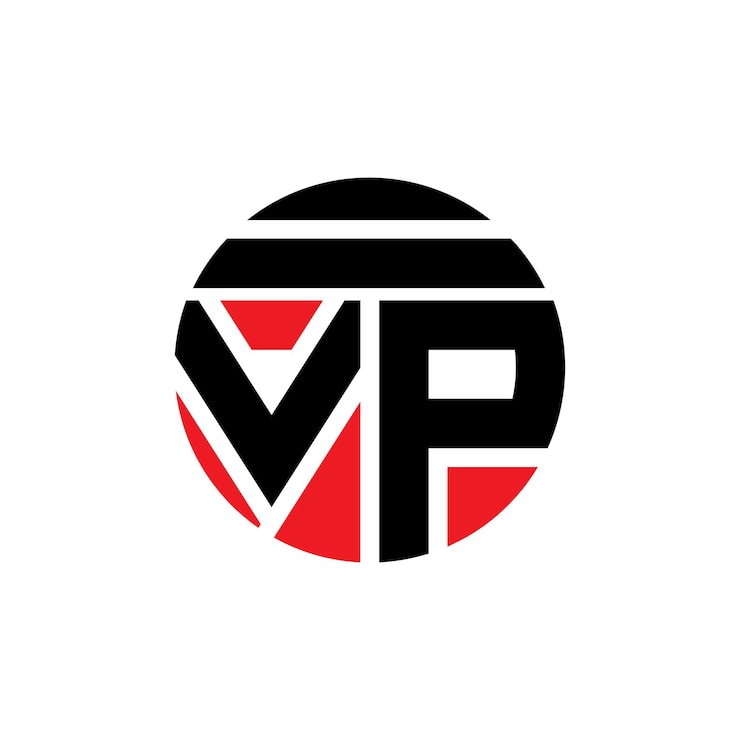 Vector diseño de letras del logotipo vp arte vectorial