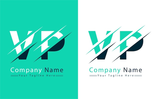 Vector diseño de letras del logotipo de vp plantilla ilustración del logotipo vectorial