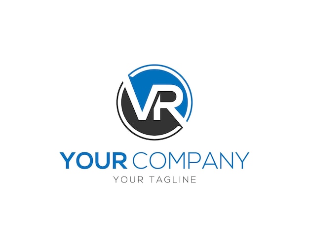 Diseño de letras de logotipo VR Ilustración vectorial creativa moderna