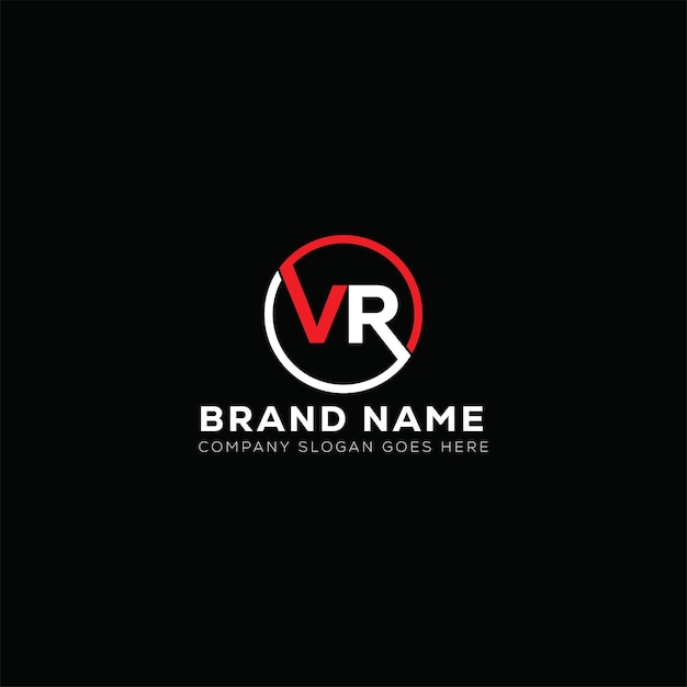 Diseño de letras de logotipo VR Template vectorial de logotipo de monograma de negocios y bienes raíces VR