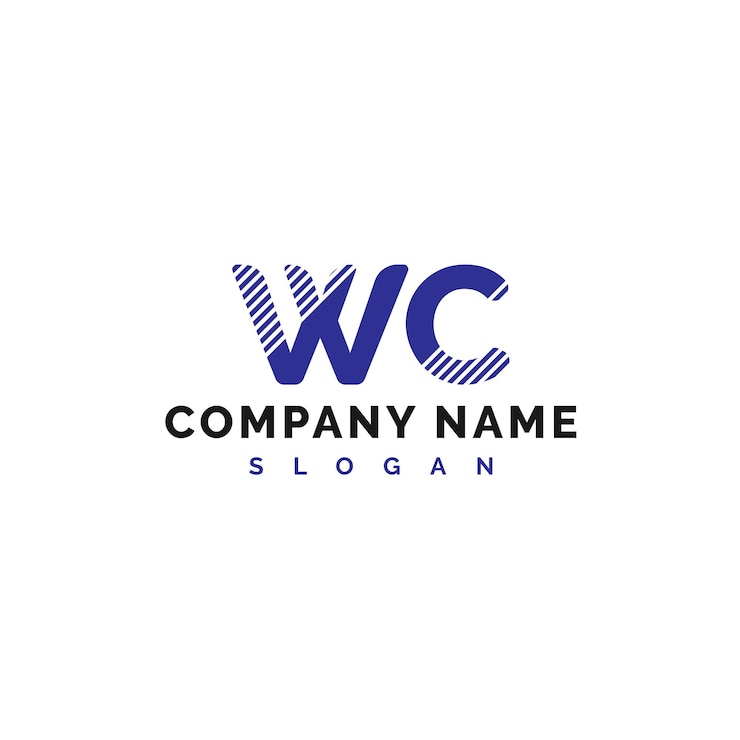 Vector diseño de letras del logotipo del wc vector de ilustraciones del logotipo de las letras del wc