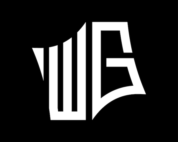 Diseño de letras del logotipo de WG arte vectorial