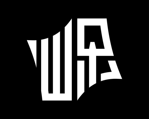 Vector diseño de letras del logotipo de wq arte vectorial