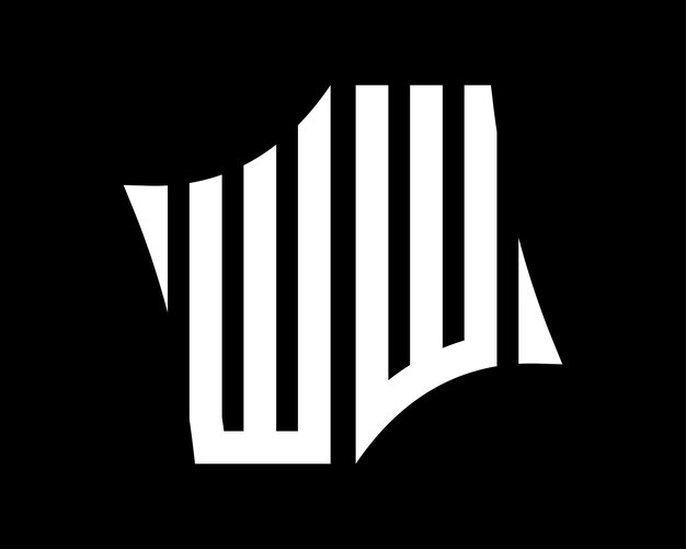 Diseño de letras del logotipo de WW arte vectorial