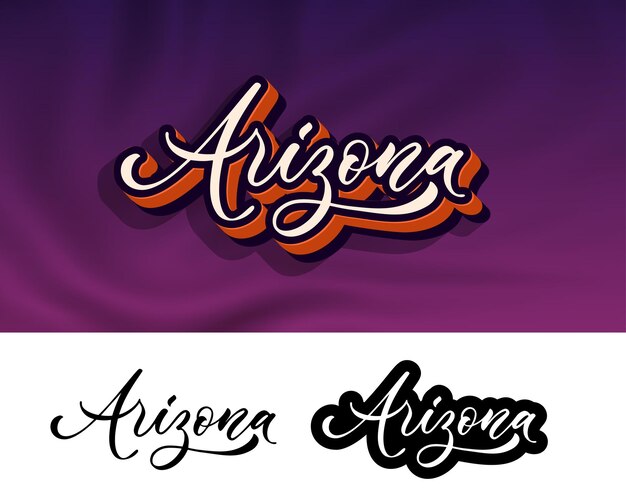 Diseño de letras a mano de Arizona para imprimir en ropa Eslogan vectorial para camiseta Diseño de tipografía de moda Estilo moderno