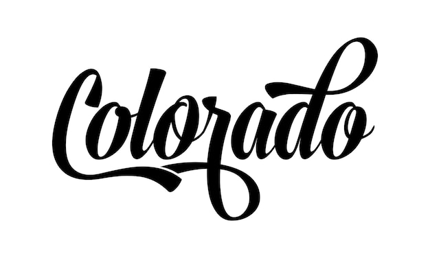 Diseño de letras a mano de Colorado Vector de caligrafía Vector de texto de Colorado Diseño de tipografía de moda