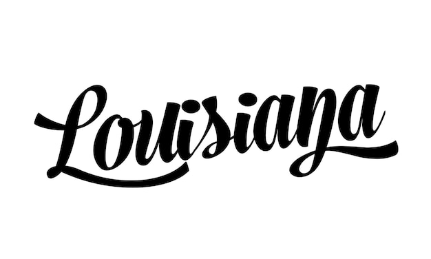 Diseño de letras a mano de Luisiana vector de caligrafía Diseño de tipografía de moda de vector de texto de Luisiana