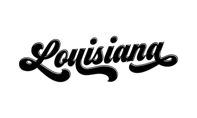 Diseño de letras a mano de Luisiana vector de caligrafía Diseño de tipografía de moda de vector de texto de Luisiana