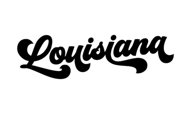 Diseño de letras a mano de Luisiana vector de caligrafía Diseño de tipografía de moda de vector de texto de Luisiana