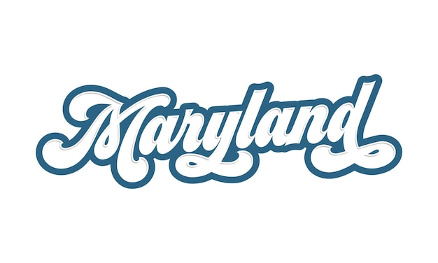Diseño de letras a mano de Maryland Vector de caligrafía Vector de texto de Maryland Diseño de tipografía de moda
