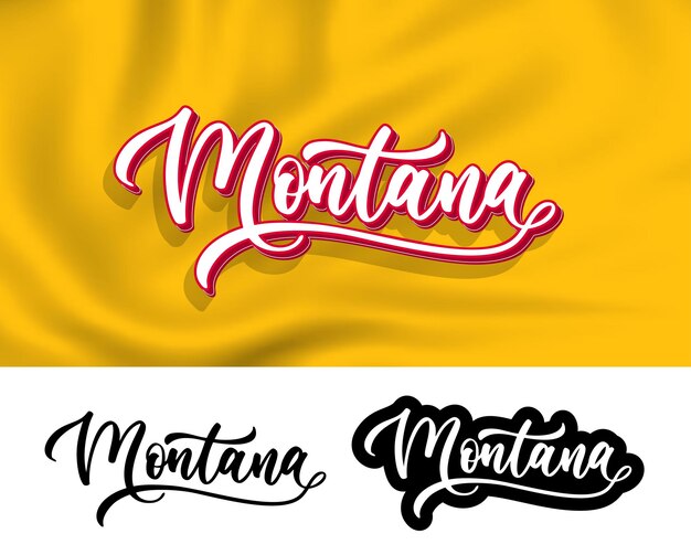 Diseño de letras a mano de Montana para imprimir en ropa Eslogan vectorial para camiseta Diseño de tipografía moderna