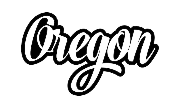 Diseño de letras a mano de Oregon Vector de caligrafía Vector de texto de Oregon Diseño de tipografía de moda