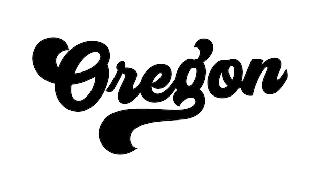 Diseño de letras a mano de oregon vector de caligrafía vector de texto de oregon diseño de tipografía de moda