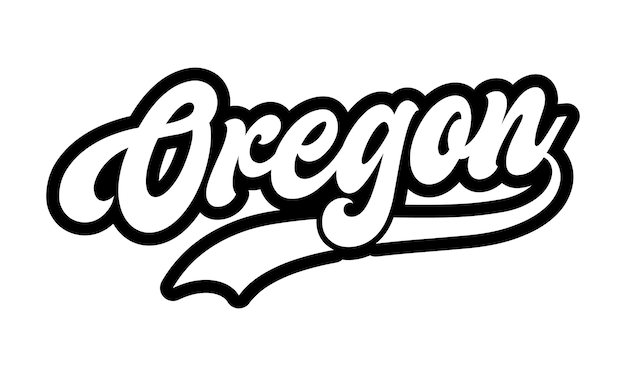 Diseño de letras a mano de Oregon Vector de caligrafía Vector de texto de Oregon Diseño de tipografía de moda