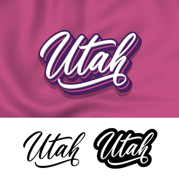 Diseño de letras a mano de utah caligrafía moderna ilustración vectorial vector de texto de utah diseño de tipografía de moda