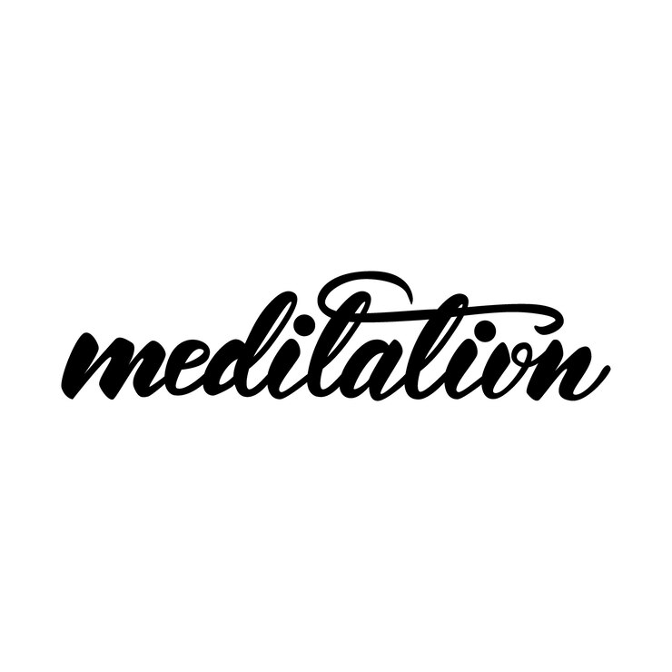 Vector diseño de letras con una palabra meditación