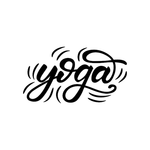 Vector diseño de letras con una palabra yoga