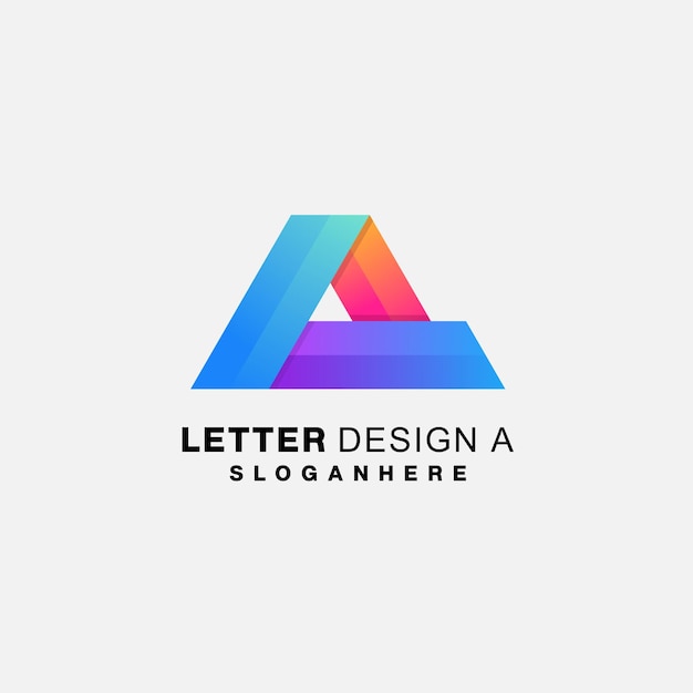 Diseño de letras una plantilla de degradado de diseño de logotipo