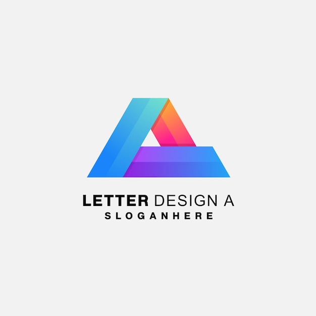 Vector diseño de letras una plantilla de degradado de diseño de logotipo