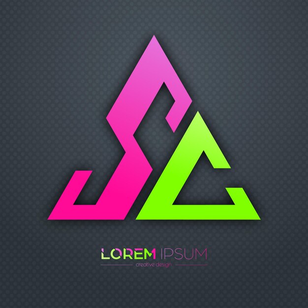 El diseño de las letras S y C Una plantilla de logotipo para una tarjeta de visita diseño corporativo elemento reconocible de una marca o corporación La idea de creatividad temática