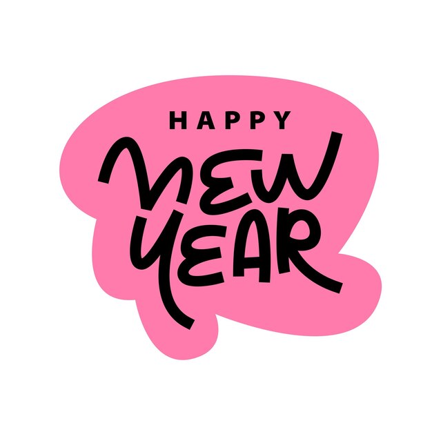 Diseño de letras de texto de feliz año nuevo