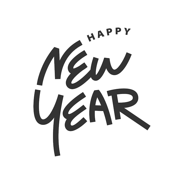 Diseño de letras de texto de feliz año nuevo