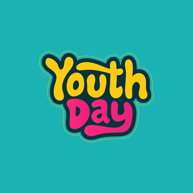 Diseño de letras y tipografía del día internacional de la juventud para la celebración del día internacional de la juventud.