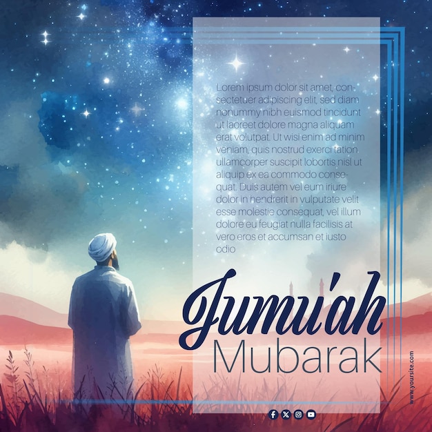 Vector diseño de letras vectorial jumma mubarak diseño de plantilla editable