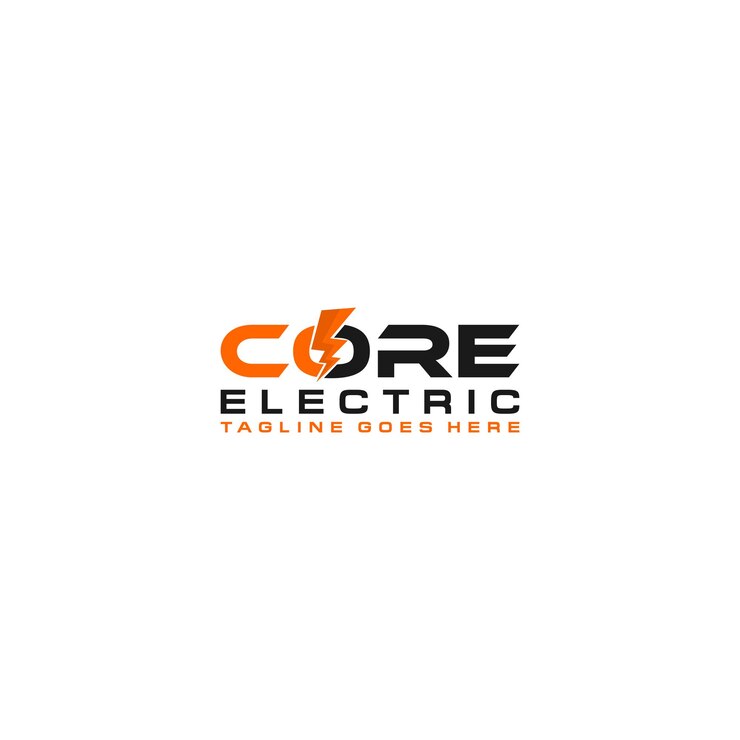 Vector diseño de letrero de logotipo eléctrico core