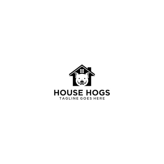 Diseño de letrero de logotipo de house hogs