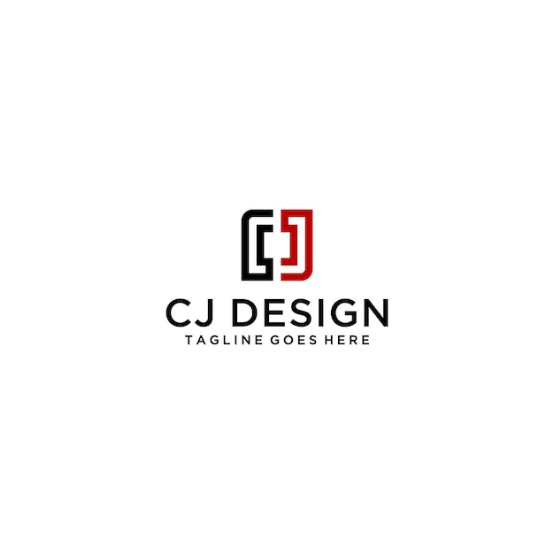 Diseño de letrero de logotipo inicial de CJ JC