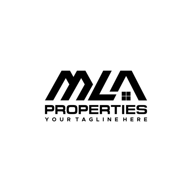 Vector diseño de letrero con logotipo inicial de mla