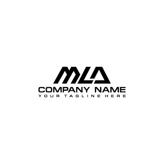 Diseño de letrero con logotipo inicial de MLA