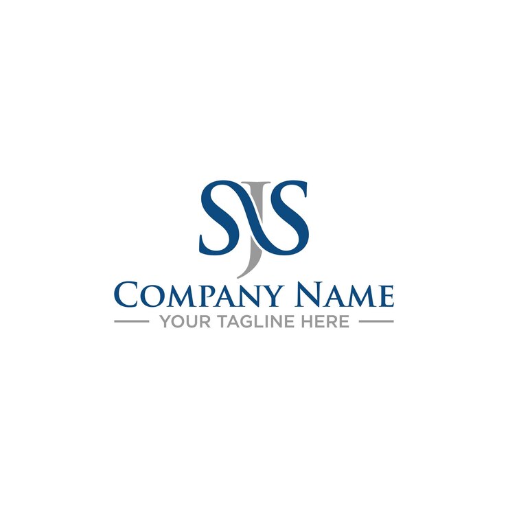 Vector diseño de letrero de logotipo inicial sjs