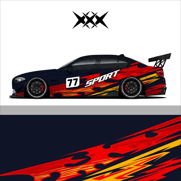 Diseño de librea de coche de carreras deportivo